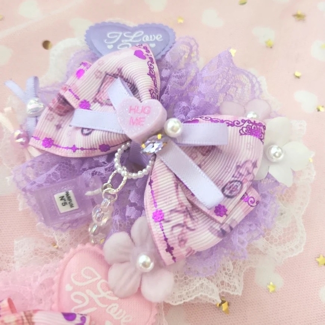 定番品 春.*✿Perfumeチャームボリュームレースポニークリップ ...