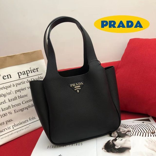 正規 PRADA - PRADA プラダ レザートート ミディアム トートバッグ