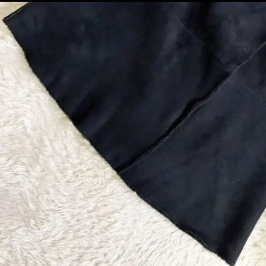 theory】 セオリー 羊革 ラムレザー リアルムートンロングコート 黒