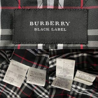 BURBERRY BLACK LABEL - BURBERRYバーバリー ロゴ刺繍 襟ファー レザー 