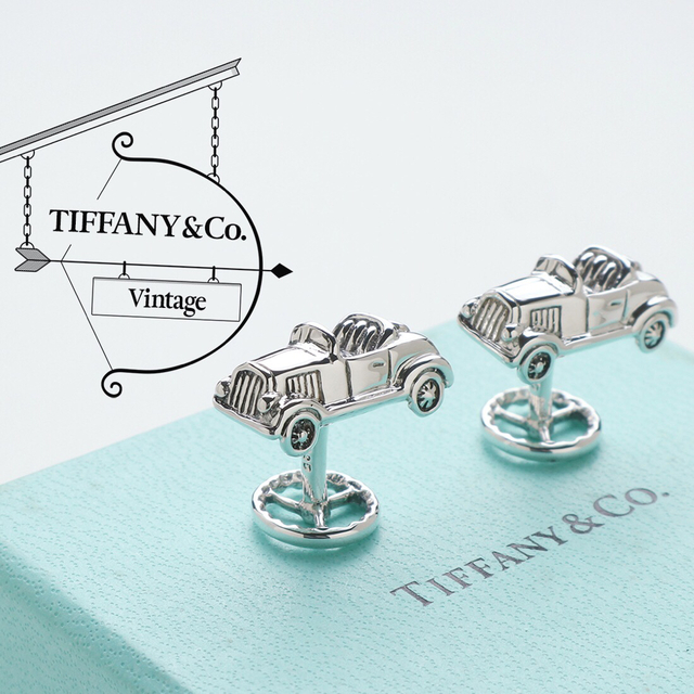 美品 TIFFANY ティファニー ヴィンテージ 車 カーモチーフ カフス