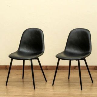 SKB BRO　ダイニングチェア　2脚　ブラック(ダイニングチェア)