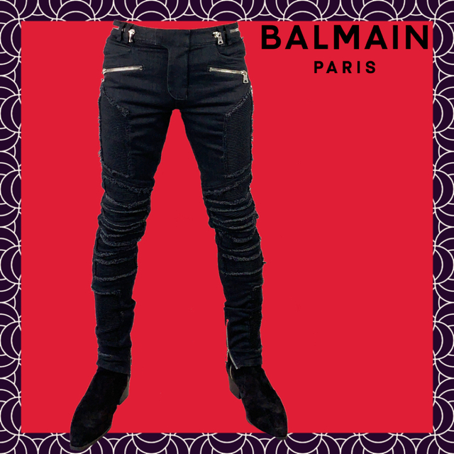 BALMAIN(バルマン)の【新品大特価/定価19.4万円】BALMAIN バイカー パネル パンツ メンズのパンツ(デニム/ジーンズ)の商品写真