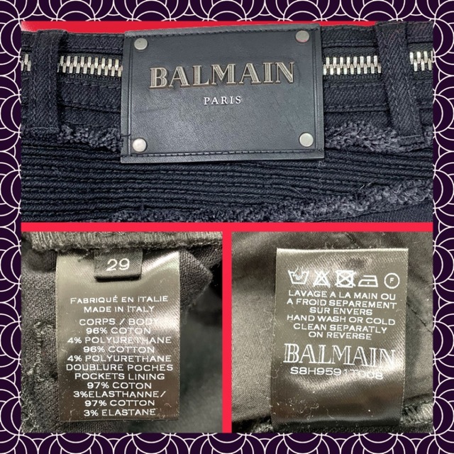 【新品大特価/定価19.4万円】BALMAIN バイカー パネル パンツモード