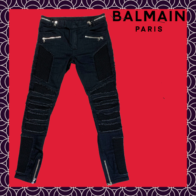 【新品大特価/定価19.4万円】BALMAIN バイカー パネル パンツモード