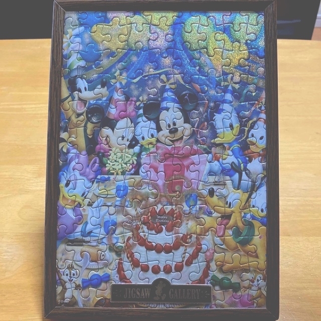 Disney(ディズニー)の値下げ　ディズニー ミッキーマウス ジグソーパズル108ピース 完成品 額付き エンタメ/ホビーのエンタメ その他(その他)の商品写真