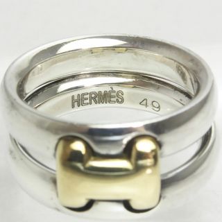 エルメス オランプ リング 指輪 49 #8.5号 SV925 K18YG 750 コンビ