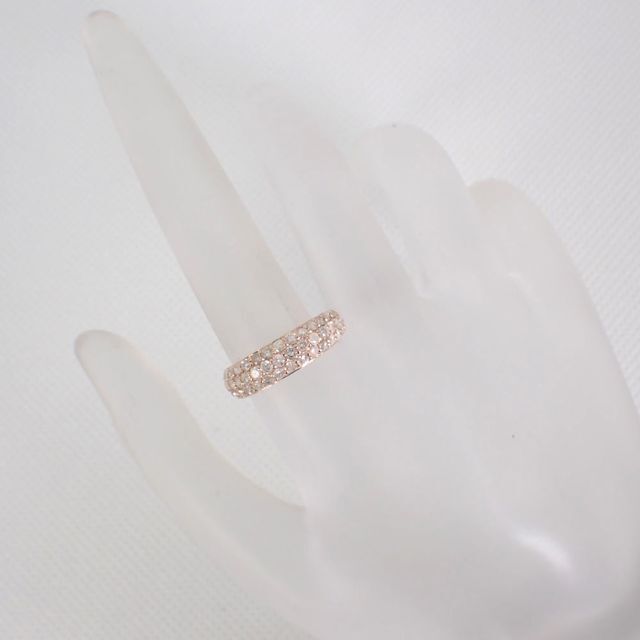 2022新商品 K18PG ダイヤモンド/1.00ct パヴェ リング 11号[g968-82
