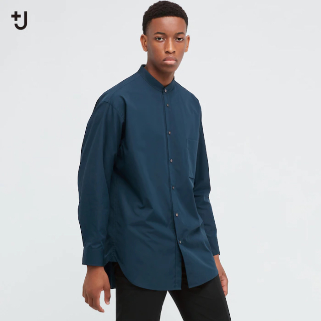 UNIQLO(ユニクロ)のユニクロ　＋J スーピマコットンオーバーサイズ　カラーシャツ　Blue　新品未　 メンズのトップス(シャツ)の商品写真