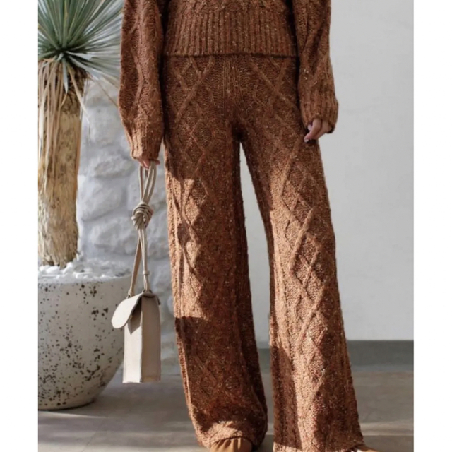 room306 CONTEMPORARY(ルームサンマルロクコンテンポラリー)のroom306 cabr design mix knit pants レディースのパンツ(カジュアルパンツ)の商品写真