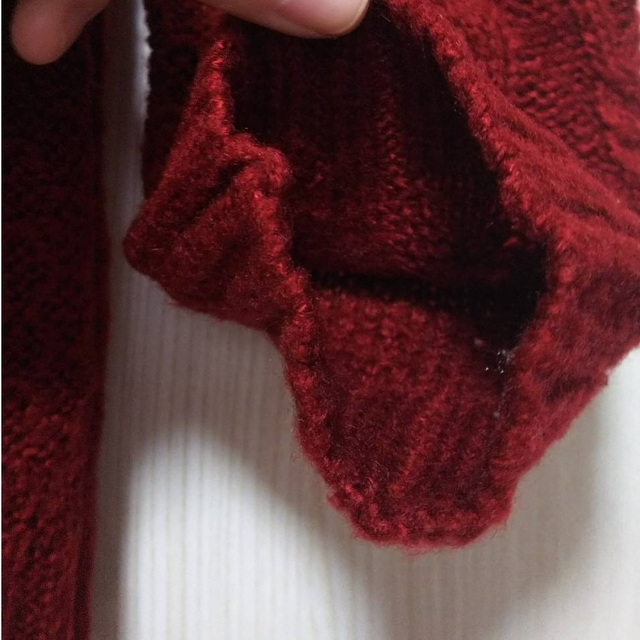 axes femme(アクシーズファム)のアクシーズファム　ファー　付け襟　ニット　プルオーバー　セーター　レッド レディースのトップス(ニット/セーター)の商品写真