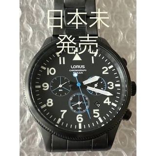 セイコー(SEIKO)のセイコーLORUS U.K. 腕時計 黒塗つや消し クロノグラフ 日本未発売(金属ベルト)