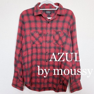 アズールバイマウジー(AZUL by moussy)のAZUL by moussy レッド チェックシャツ ネルシャツ(シャツ)