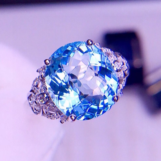 国内外の人気集結! ダイヤ 天然アクアマリン リング4.9ct ¥ k18