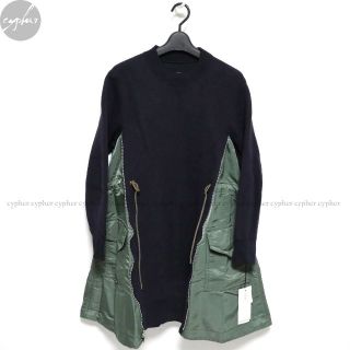 サカイ(sacai)の4 新品 sacai スポンジ スウェット MA-1 ドレス サカイ ワンピース(ひざ丈ワンピース)