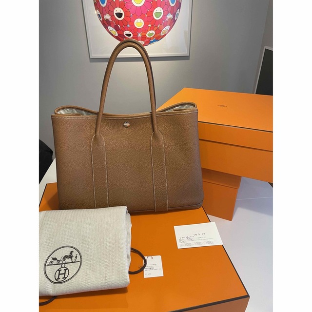 在庫一掃】 Hermes エルメス ガーデンパーティーpmゴールド - トート