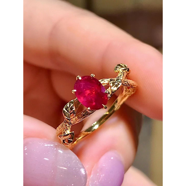 天然 ルビー リング 0.93ct k18 ¥ - リング(指輪)