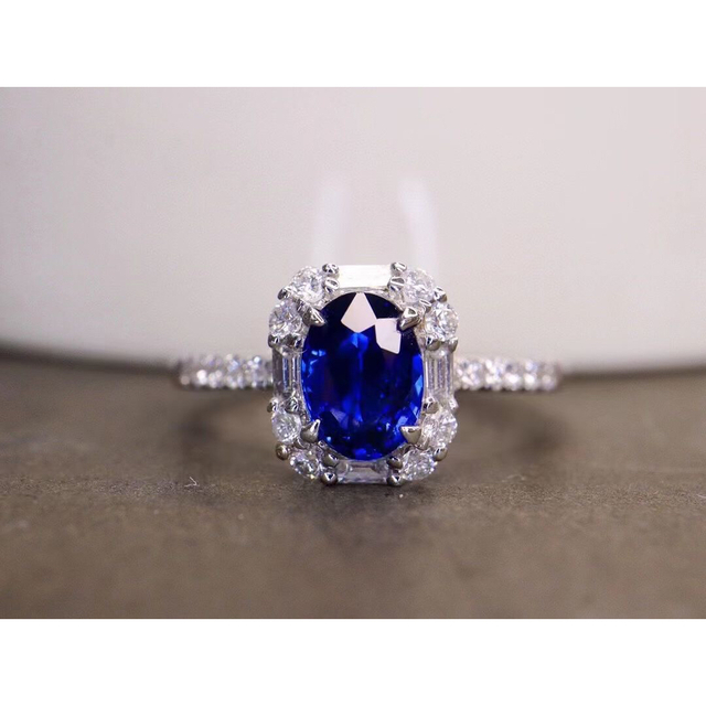 ⭐天然 ロイヤルブルーサファイア ダイヤ リング k18 1.6ct