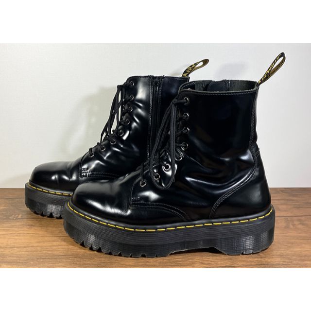 ドクターマーチン Dr.Martens ブーツ ショートブーツ 厚底 ダブルソール サイドジップ JADON 8ホール スムースレザー シューズ メンズ UK5 US6 EU38(24cm相当) ブラック