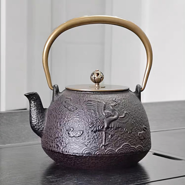 鋳鉄 鉄 急須 職人手作り鉄瓶 やかん 提梁壺 茶壺 水壷 煮茶壷 茶道具