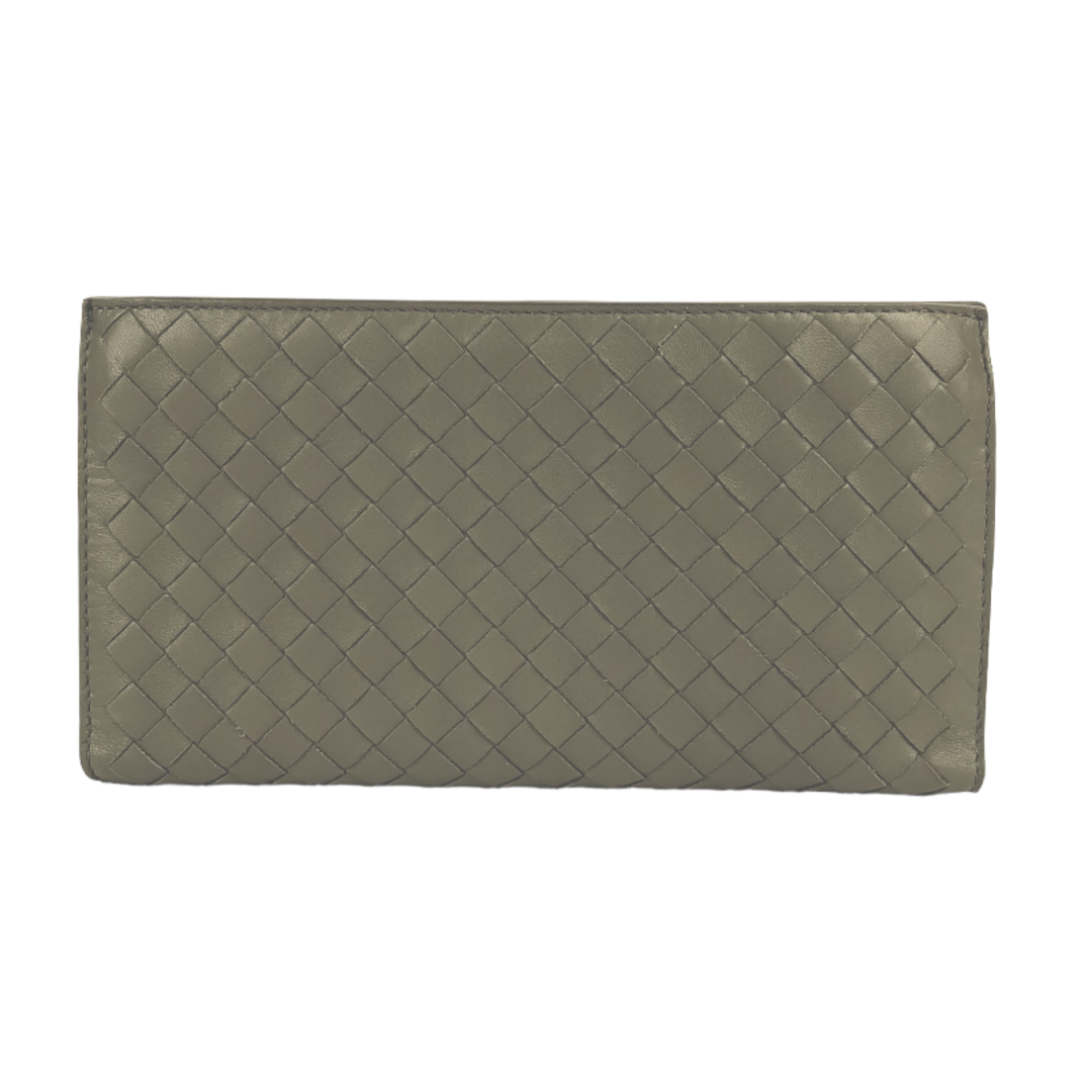 ボッテガ・ヴェネタ BOTTEGA VENETA イントレチャート長財布 グレー