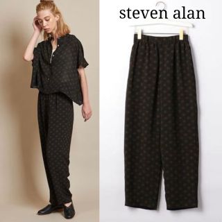 スティーブンアラン(steven alan)のsteven alan  スティーブンアラン　チェックプリント　パンツ　ブラック(カジュアルパンツ)