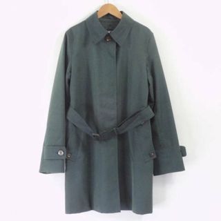 アクアスキュータム(AQUA SCUTUM)の美品 Aquascutum アクアスキュータム ジャケット グリーン 10 L相当 綿他 ロング レディース AO606B18 (ロングコート)