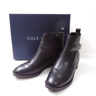 コールハーン(Cole Haan)の美品 COLE HAAN コールハーン キンバリー ウォータープルーフ ブーティー ブーツ ブラック 23.5cm ショートブーツ レディース AN33C (ブーツ)