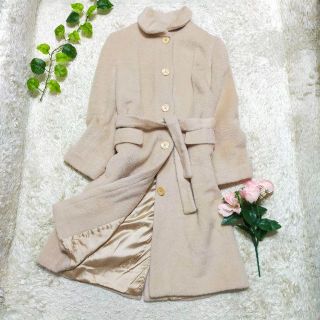 マックスマーラ(Max Mara)の美シルエット✨ マックスマーラ　高級白タグ　アルパカ　シャギーコート　ベルテッド(ロングコート)