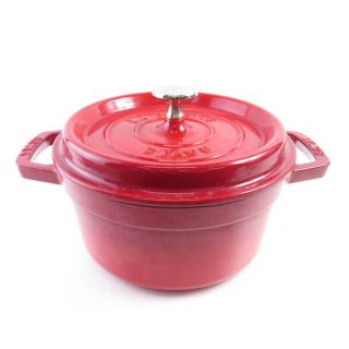 ストウブ(STAUB)の STAUB ストウブ ピコココットラウンド 両手鍋 1点 ホーロー 20cm チェリーレッド 調理器具 SU3586D (鍋/フライパン)