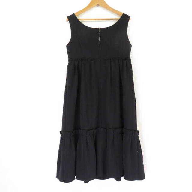 美品 FOXEY NEW YORK フォクシー 39852 ワンピース ネイビー 38 S トリアセテート 他 ノースリーブ レディース AM3864A58