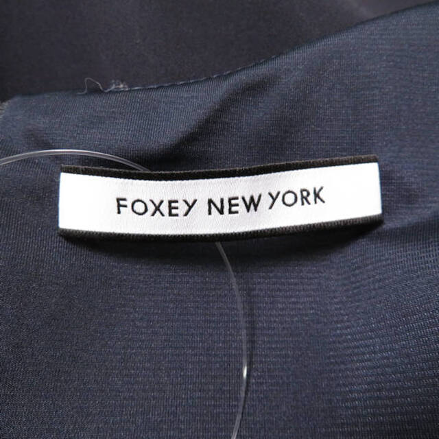 美品 FOXEY NEW YORK フォクシー 39852 ワンピース ネイビー 38 S トリアセテート 他 ノースリーブ レディース AM3864A58