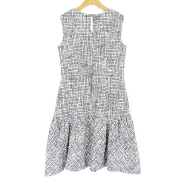 美品 FOXEY NEW YORK フォクシー Parkett Boucle Fit & Flare Dress 35658 ワンピース ブルー系  40 コットン他 ドレス レディース AY2884A58