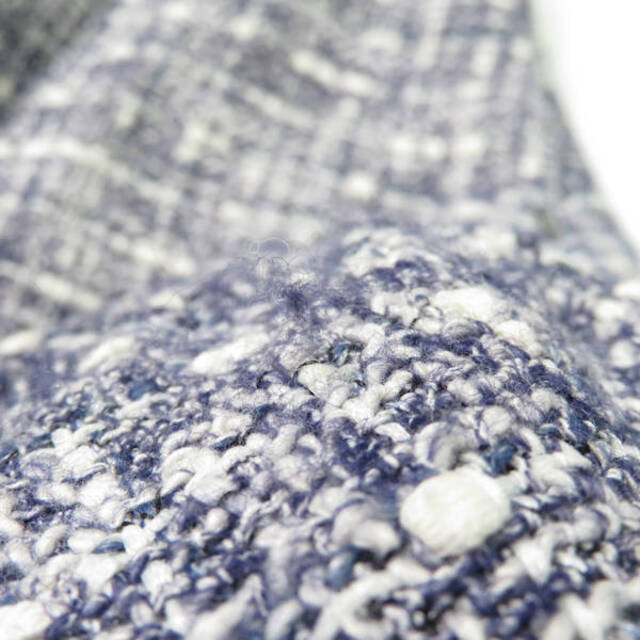 美品 FOXEY NEW YORK フォクシー Parkett Boucle Fit & Flare Dress 35658 ワンピース ブルー系 40 コットン他 ドレス レディース AY2884A58