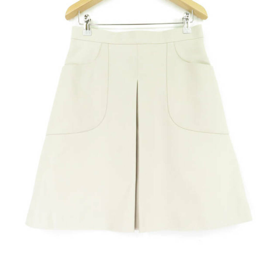 美品 FOXEY NEW YORK フォクシー Faille Cargo Pleated Skirt 35073 スカート ベージュ系 40 ポリエステル100％ レディース AY2891A58