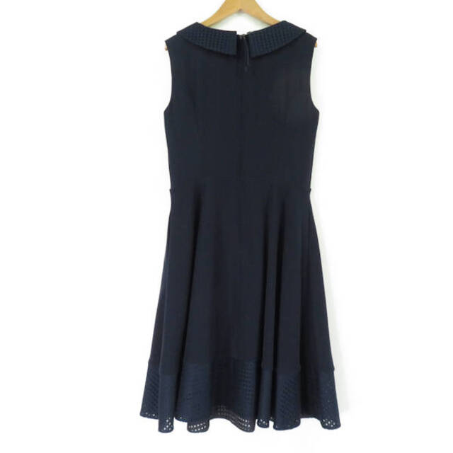 美品 FOXEY NEW YORK フォクシー Square Lace Dress 34232 ワンピース ネイビー系 40 ポリエステル100％  スクエア レースドレス レディース AY2941A58