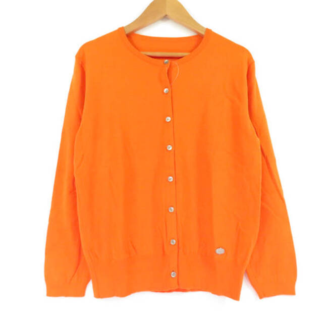 美品 FOXEY フォクシー 34713 カーディガン オレンジ系 40 レーヨン他