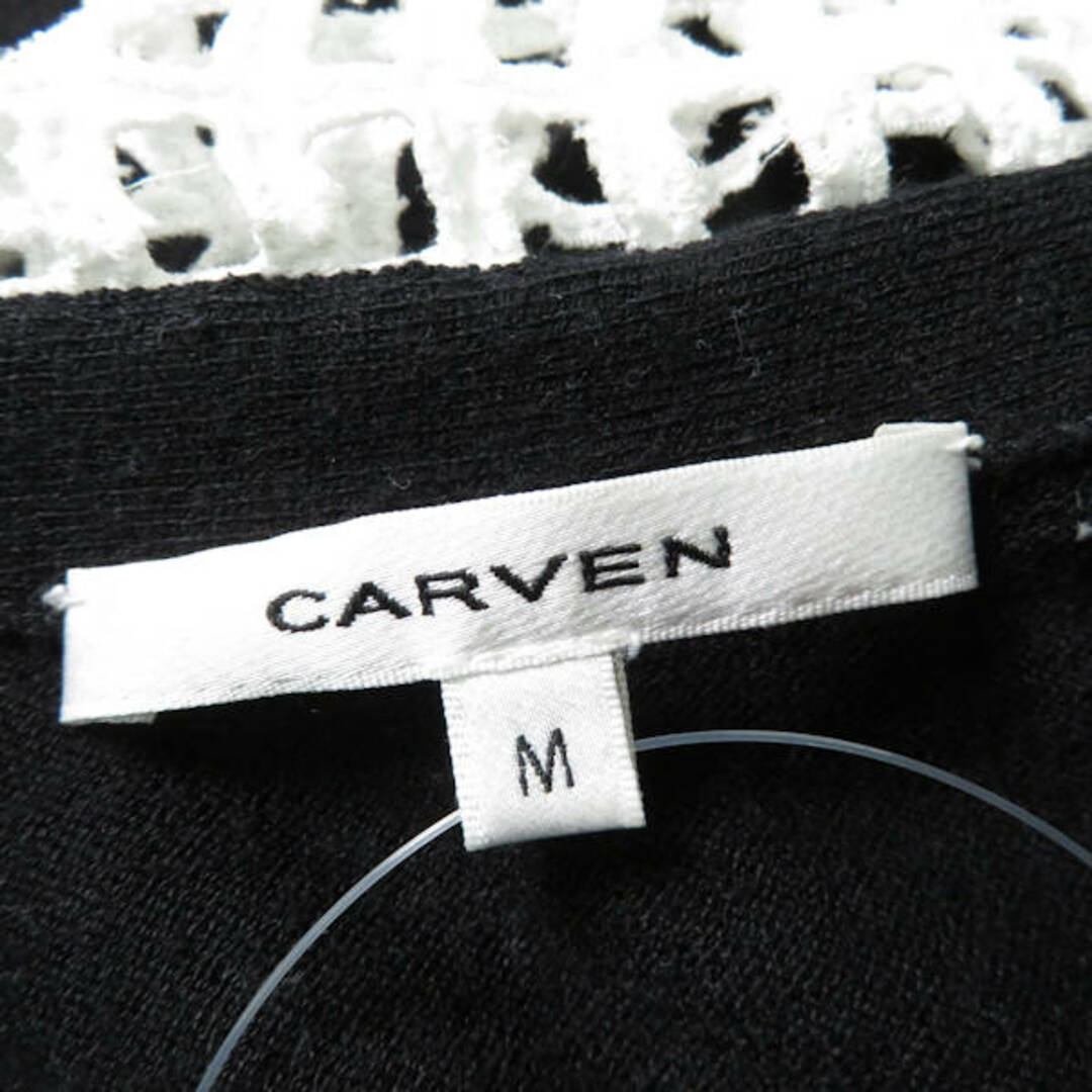 CARVEN(カルヴェン)の美品 CARVEN カルヴェン ニットカーディガン ブラック系 M レーヨン他 半袖 レディース AY2973A58  レディースのトップス(カーディガン)の商品写真