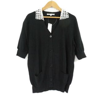 カルヴェン(CARVEN)の美品 CARVEN カルヴェン ニットカーディガン ブラック系 M レーヨン他 半袖 レディース AY2973A58 (カーディガン)