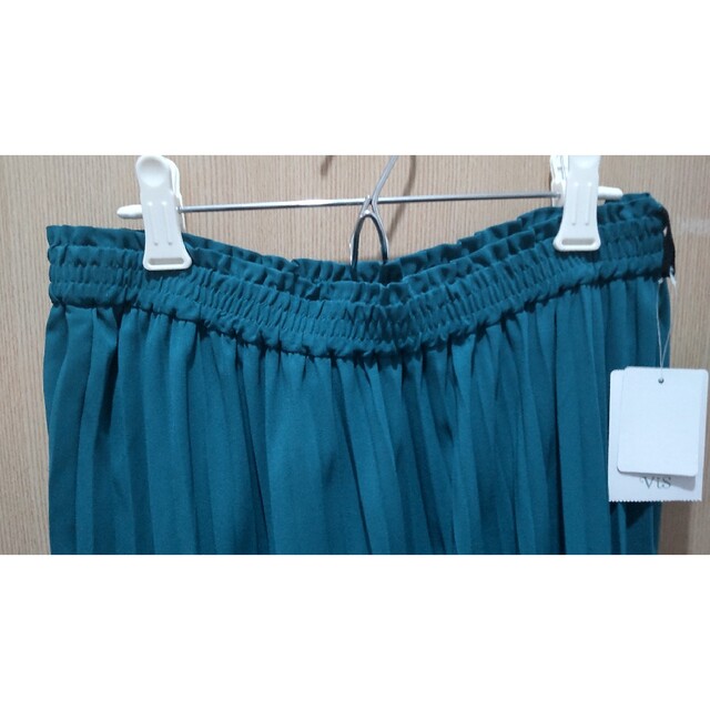 ViS(ヴィス)のViS ビス  ロング プリーツスカート  M ウエストゴム  新品 未使用 レディースのスカート(ロングスカート)の商品写真