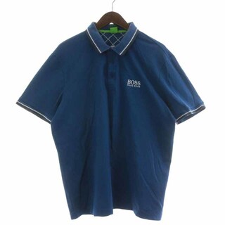ヒューゴボス(HUGO BOSS)のヒューゴボス HUGO BOSS ポロシャツ カットソー 半袖 XL 青(ポロシャツ)