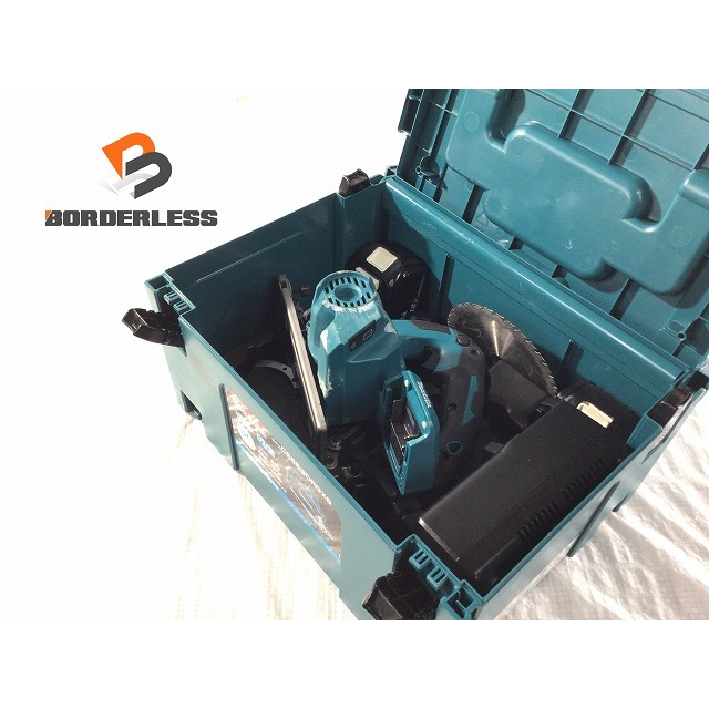 ☆比較的綺麗です☆makita マキタ 18V 充電式チップソーカッタ CS553DRGX バッテリー2個(18V 6.0Ah) 充電器 ケース付き 65103