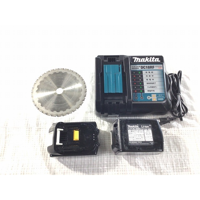 ☆比較的綺麗です☆makita マキタ 18V 充電式チップソーカッタ CS553DRGX バッテリー2個(18V 6.0Ah) 充電器 ケース付き 65103