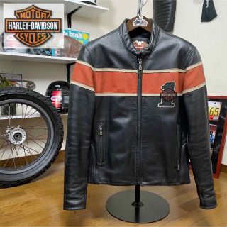 ハーレーダビッドソン(Harley Davidson)のHarley-Davidson  牛革 レザージャケット ブラック/S（L相当）(装備/装具)