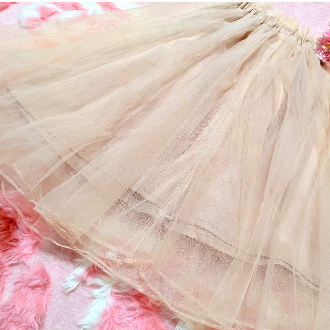 LIZ LISA(リズリサ)のリズリサ♥アマベル♥ピンクベージュ♥パニエ入り♥バレリーナ♥チュール♥スカート レディースのスカート(ひざ丈スカート)の商品写真