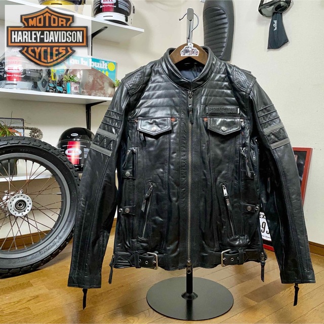 Harley Davidson - 定価11万☆未使用☆ハーレー レザージャケット ブラック/M（XL相当）