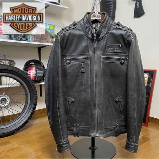 ハーレーダビッドソン(Harley Davidson)の世界限定1500着モデル☆ハーレー レザージャケット ブラック/S（L相当）(装備/装具)