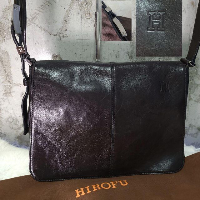 入荷量 美品 HIROFU ヒロフ オールレザー Ｈロゴ金具刻印あり ...