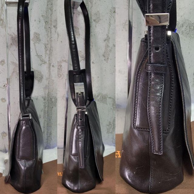 美品 HIROFU ヒロフ オールレザー Hロゴ金具刻印あり ショルダー