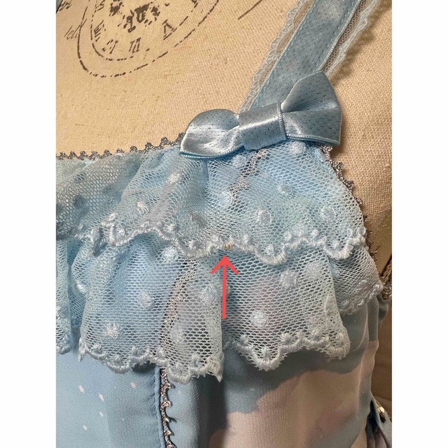 Angelic Pretty(アンジェリックプリティー)のAngelic pretty misty sky  サックス　JSK 3点セット レディースのワンピース(ひざ丈ワンピース)の商品写真